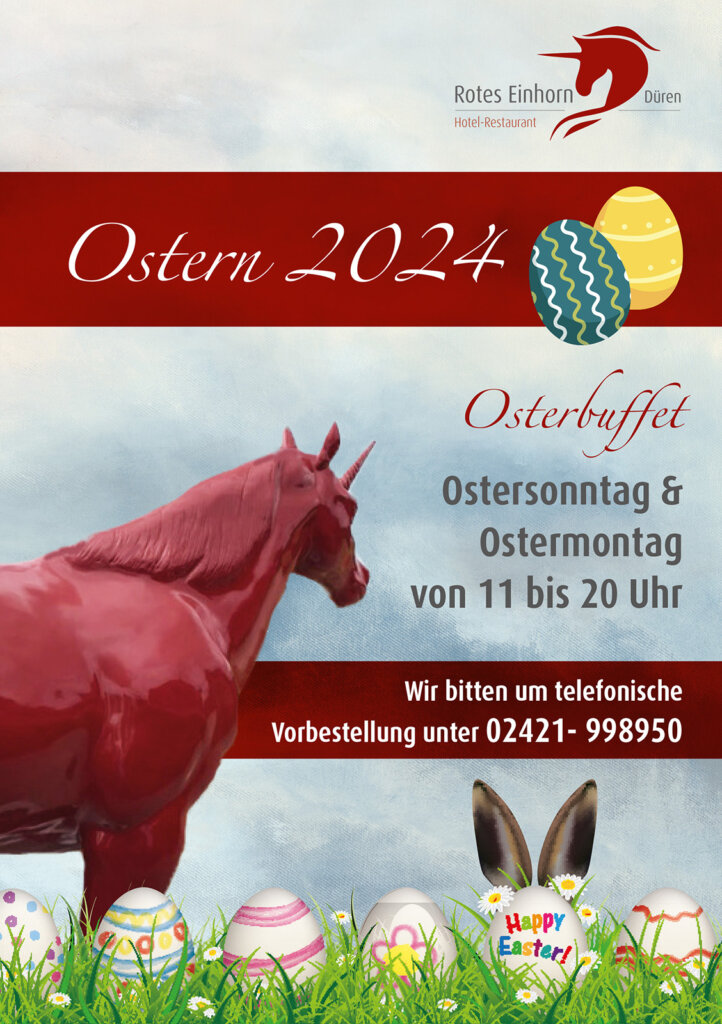 Rotes Einhorn Düren: Osterbuffet 2024 Flyer
